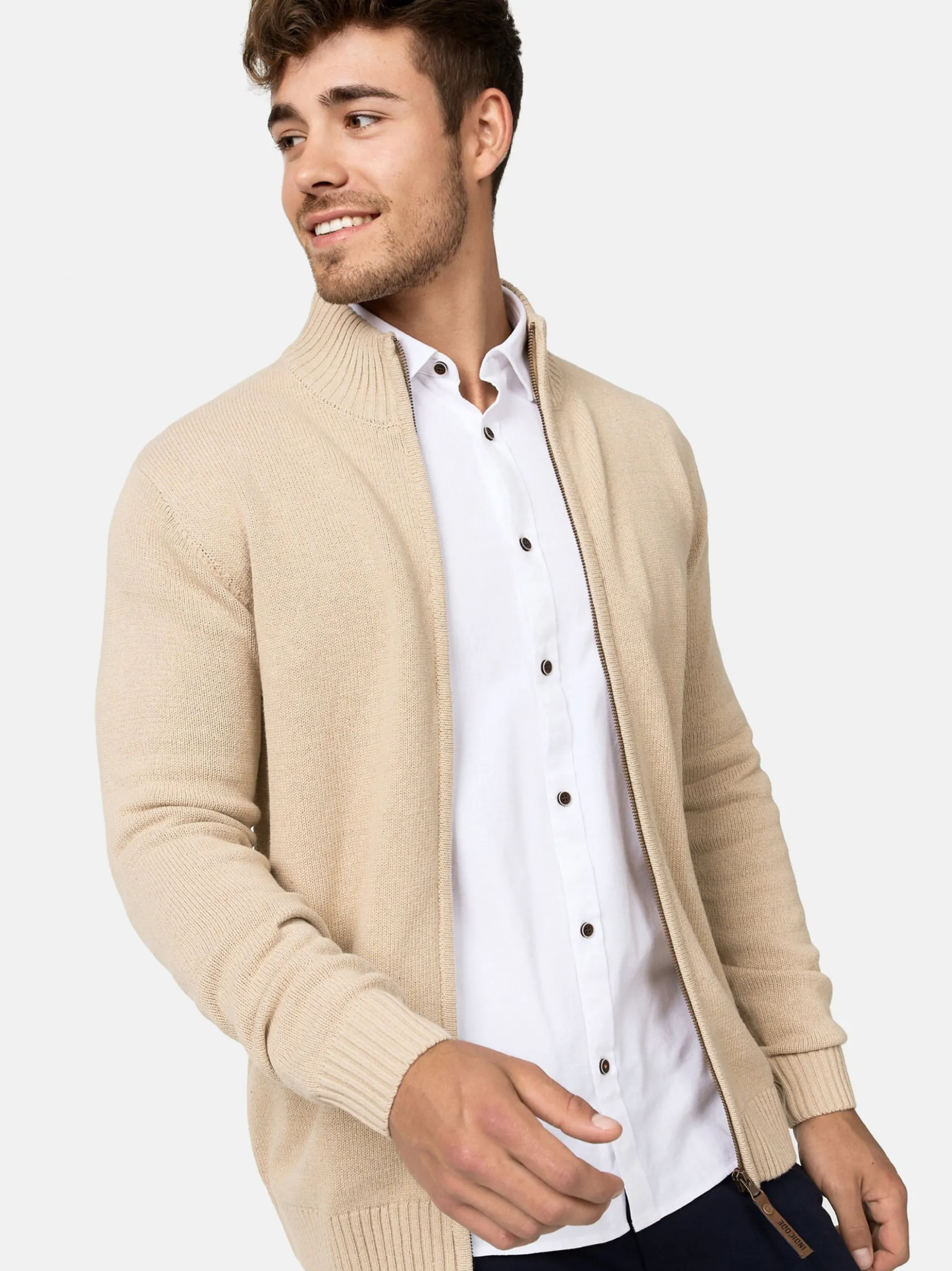 Indicode Herren Strickjacke - INLut in beige
