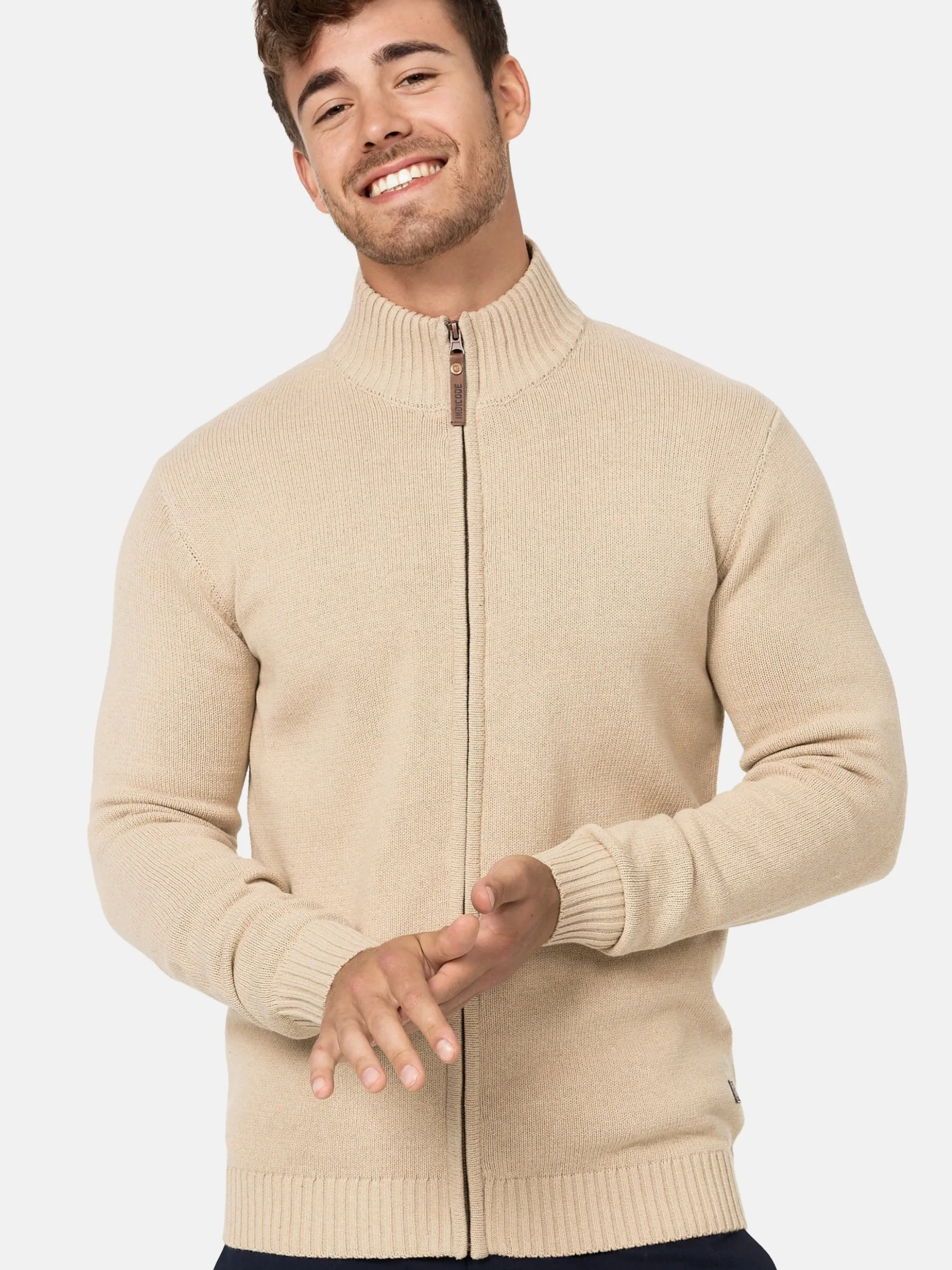 Indicode Herren Strickjacke - INLut in beige