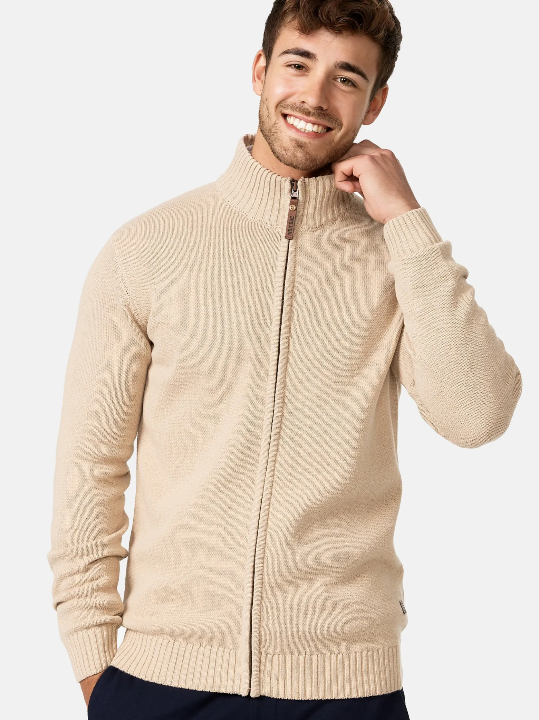 Indicode Herren Strickjacke - INLut in beige