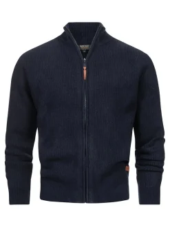 Indicode Herren Strickjacke - INPeace Cardigan in blau