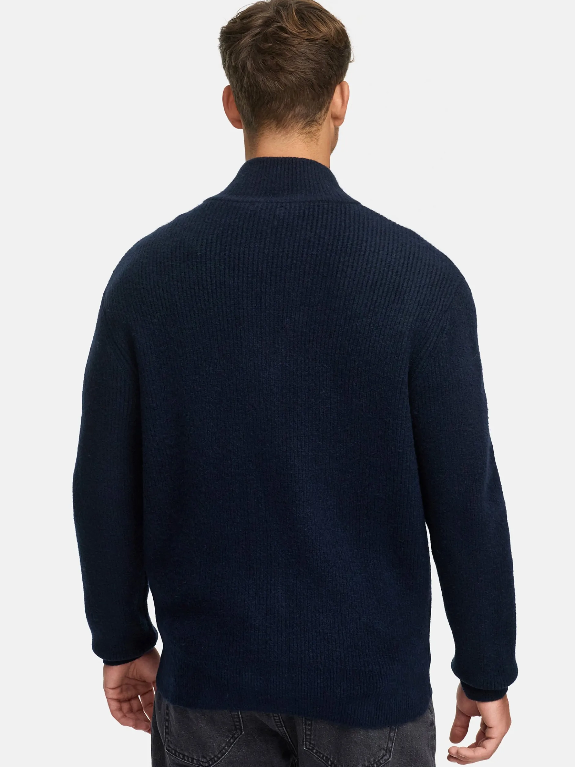 Indicode Herren Strickjacke - INPeace Cardigan in blau