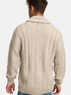 Indicode Herren Strickjacke - INIlterly in beige taupe