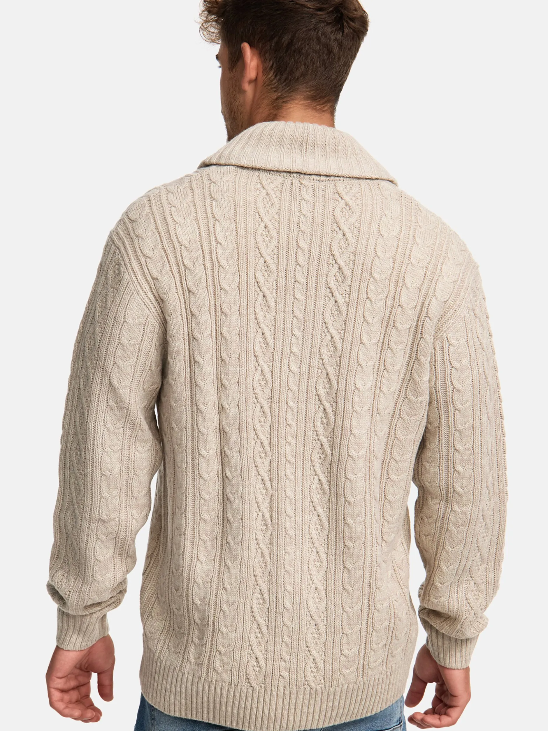 Indicode Herren Strickjacke - INIlterly in beige taupe