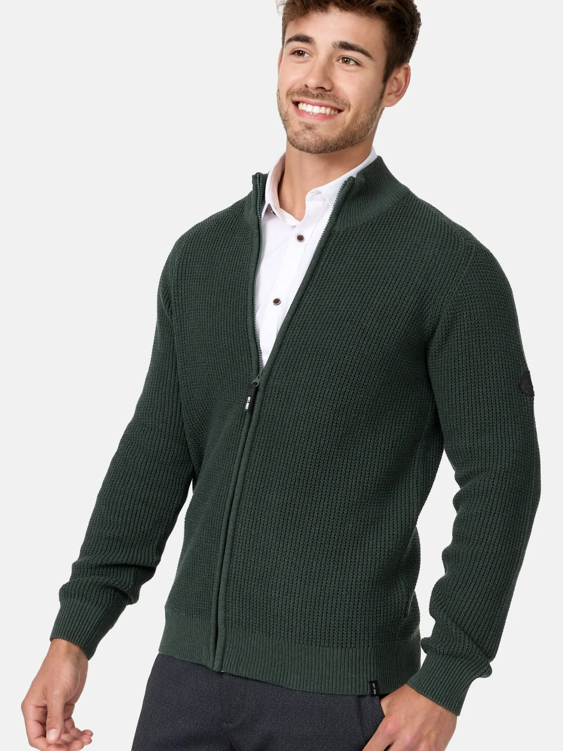 Indicode Herren Strickjacke - INLayton in khaki