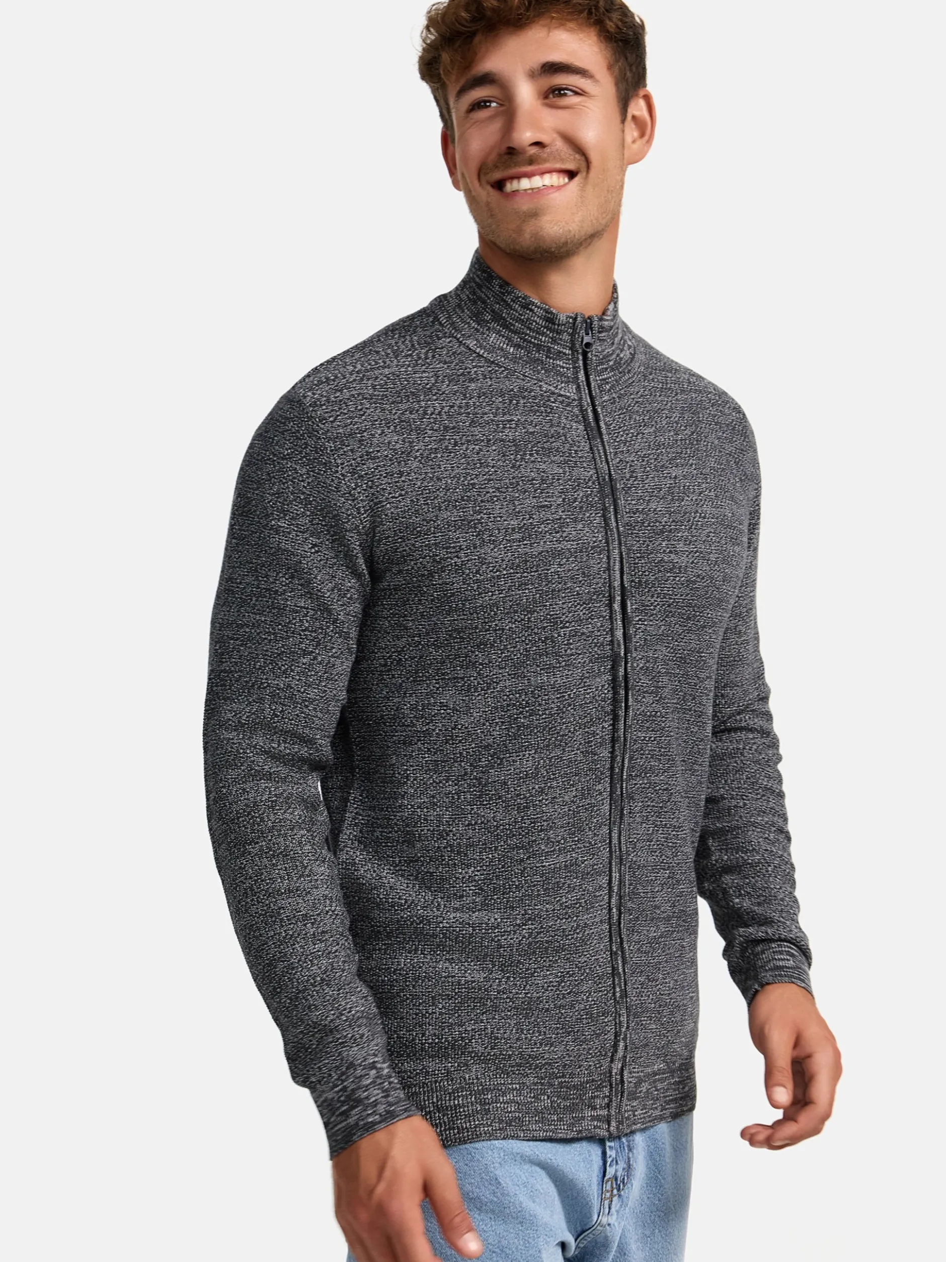 Indicode Herren Strickjacke - INWestmoon in anthrazit