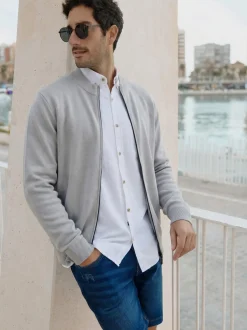 Indicode Herren Strickjacke - INLaos in hellgrau