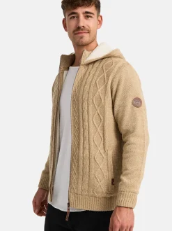 Indicode Herren Strickjacke - INRandolph in beige sand