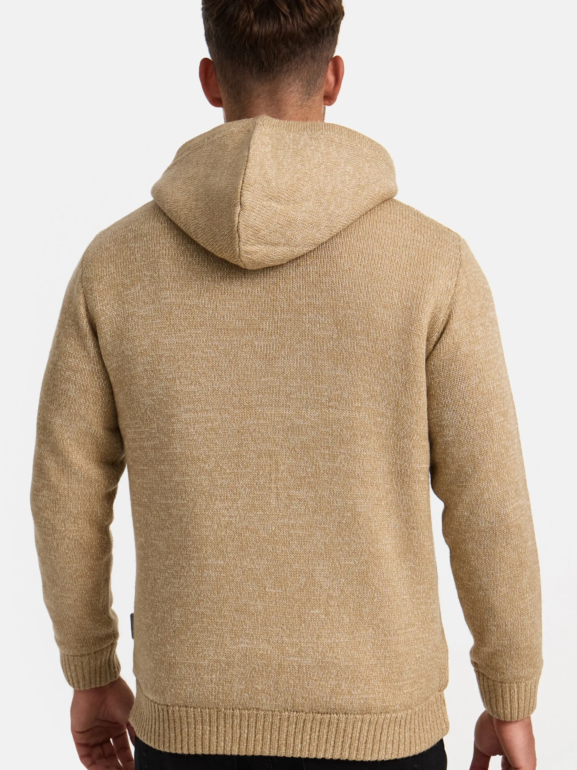 Indicode Herren Strickjacke - INRandolph in beige sand
