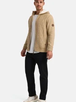 Indicode Herren Strickjacke - INRandolph in beige sand