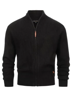 Indicode Herren Strickjacke - INPeace Cardigan in schwarz