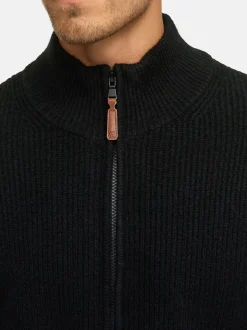 Indicode Herren Strickjacke - INPeace Cardigan in schwarz