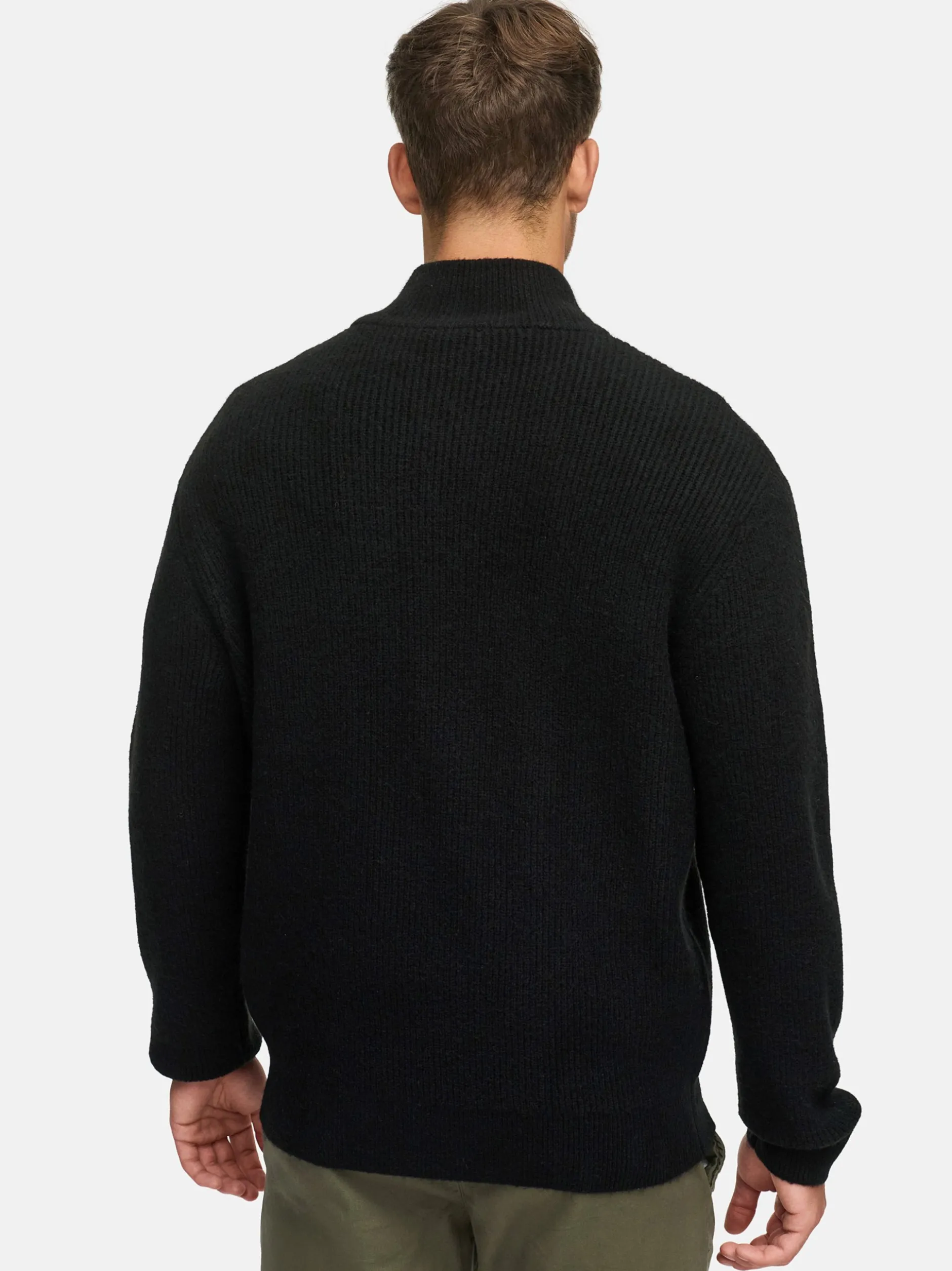 Indicode Herren Strickjacke - INPeace Cardigan in schwarz