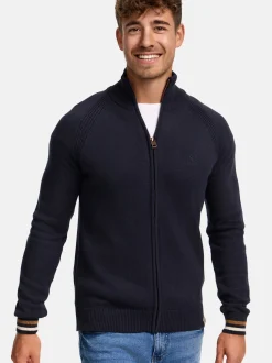 Indicode Herren Strickjacke - INArutemia in blau marine