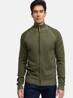 Indicode Herren Strickjacke - INMassum Cardigan in khaki