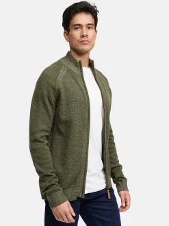 Indicode Herren Strickjacke - INMassum Cardigan in khaki