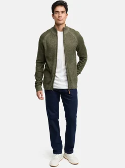 Indicode Herren Strickjacke - INMassum Cardigan in khaki