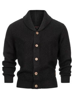 Indicode Herren Strickjacke - INBrandox in schwarz