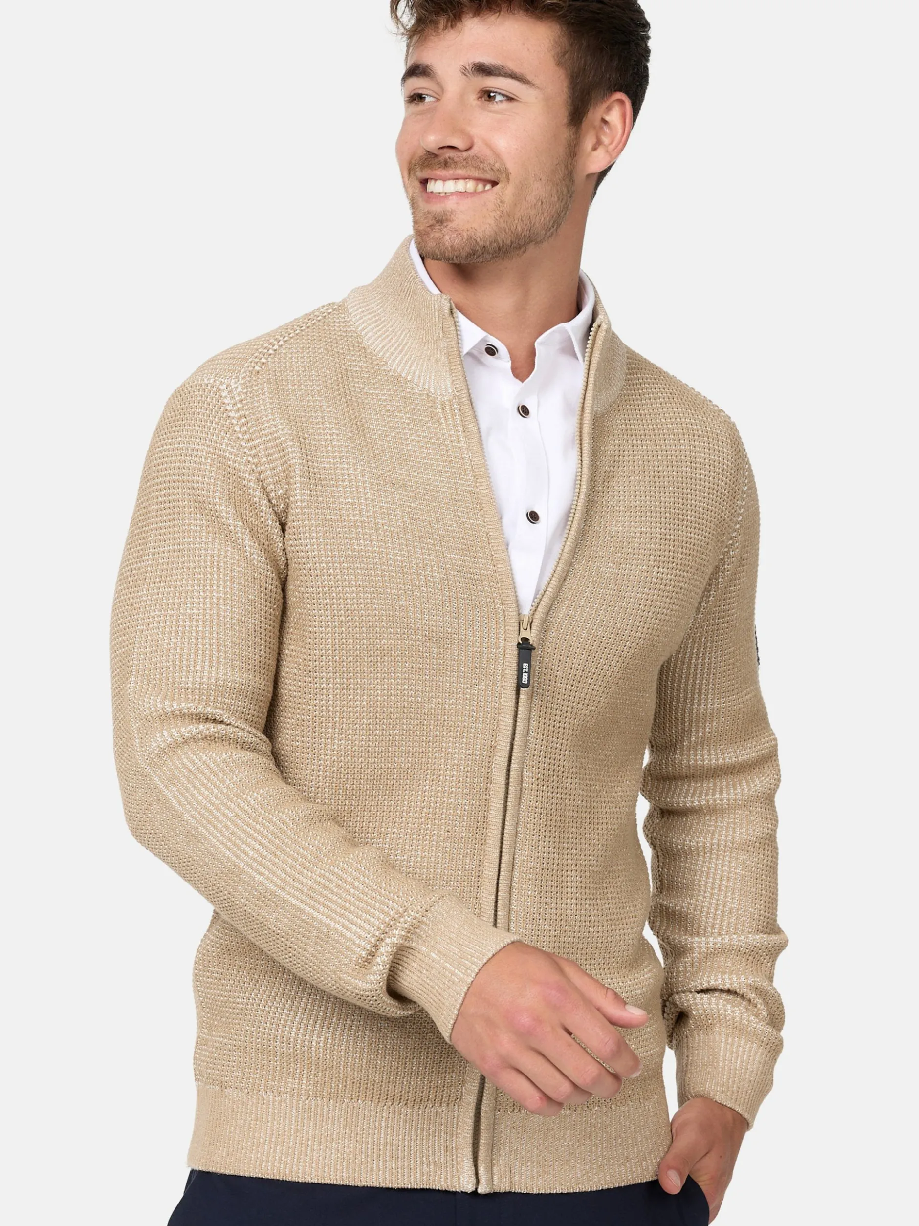 Indicode Herren Strickjacke - INLayton in beige