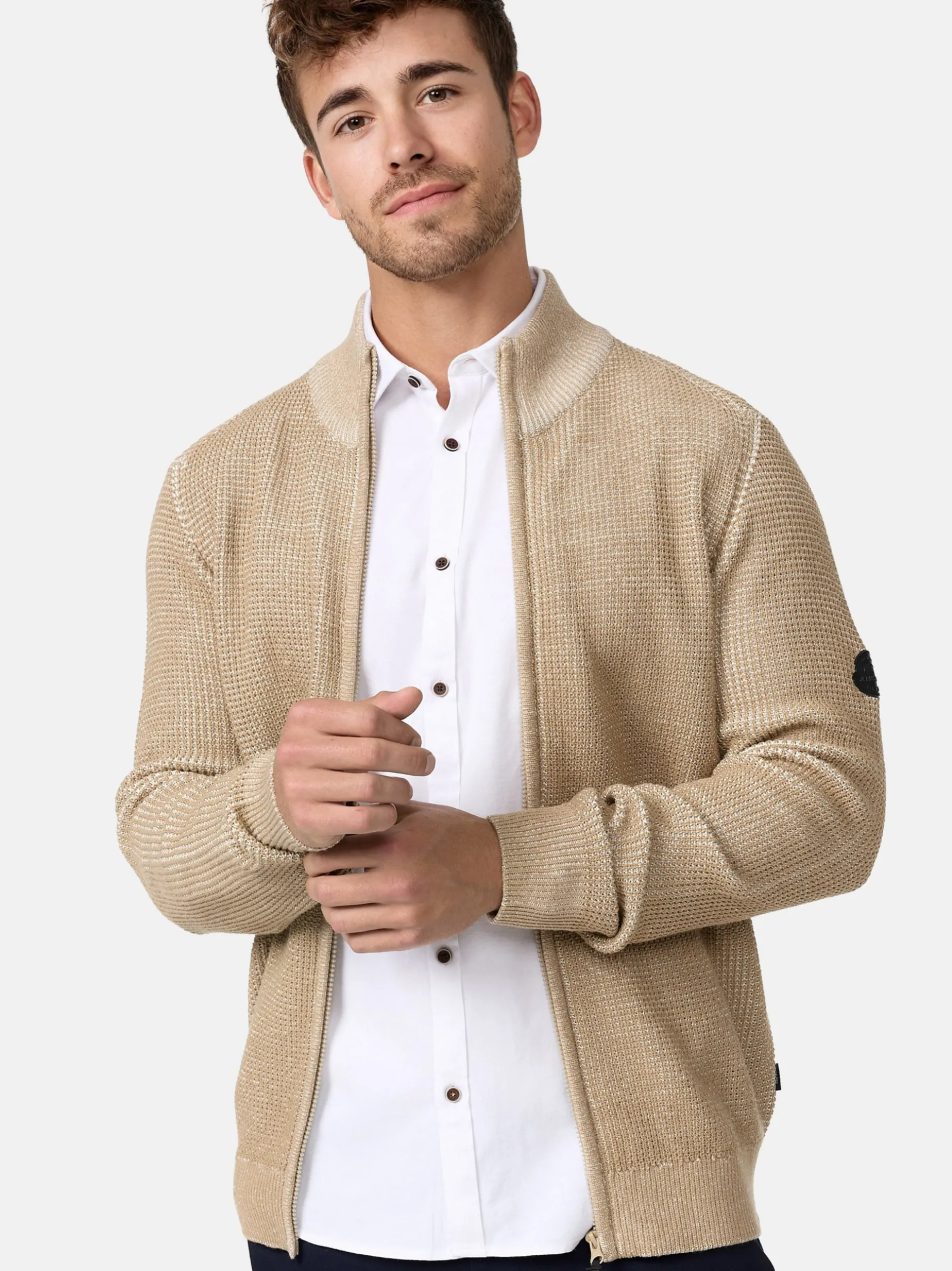 Indicode Herren Strickjacke - INLayton in beige