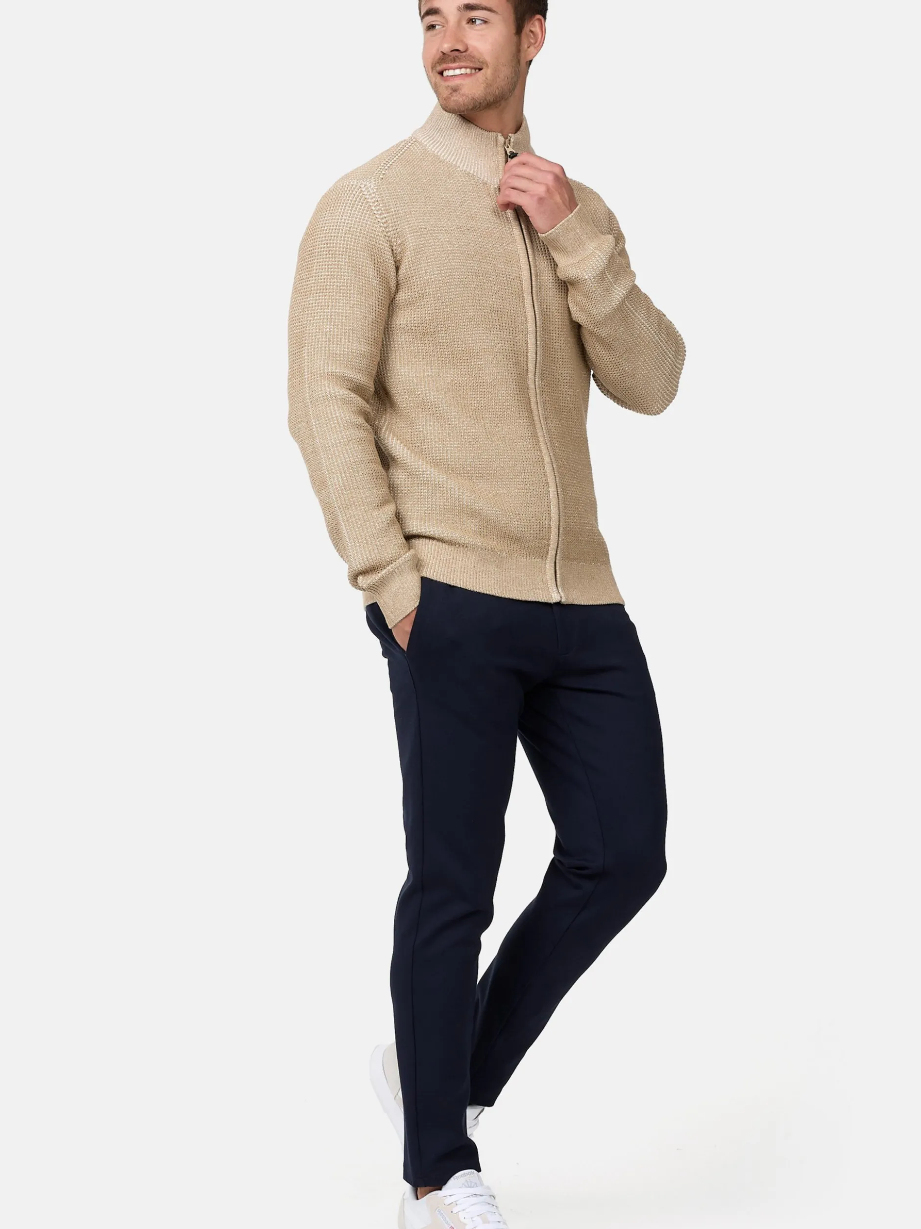 Indicode Herren Strickjacke - INLayton in beige