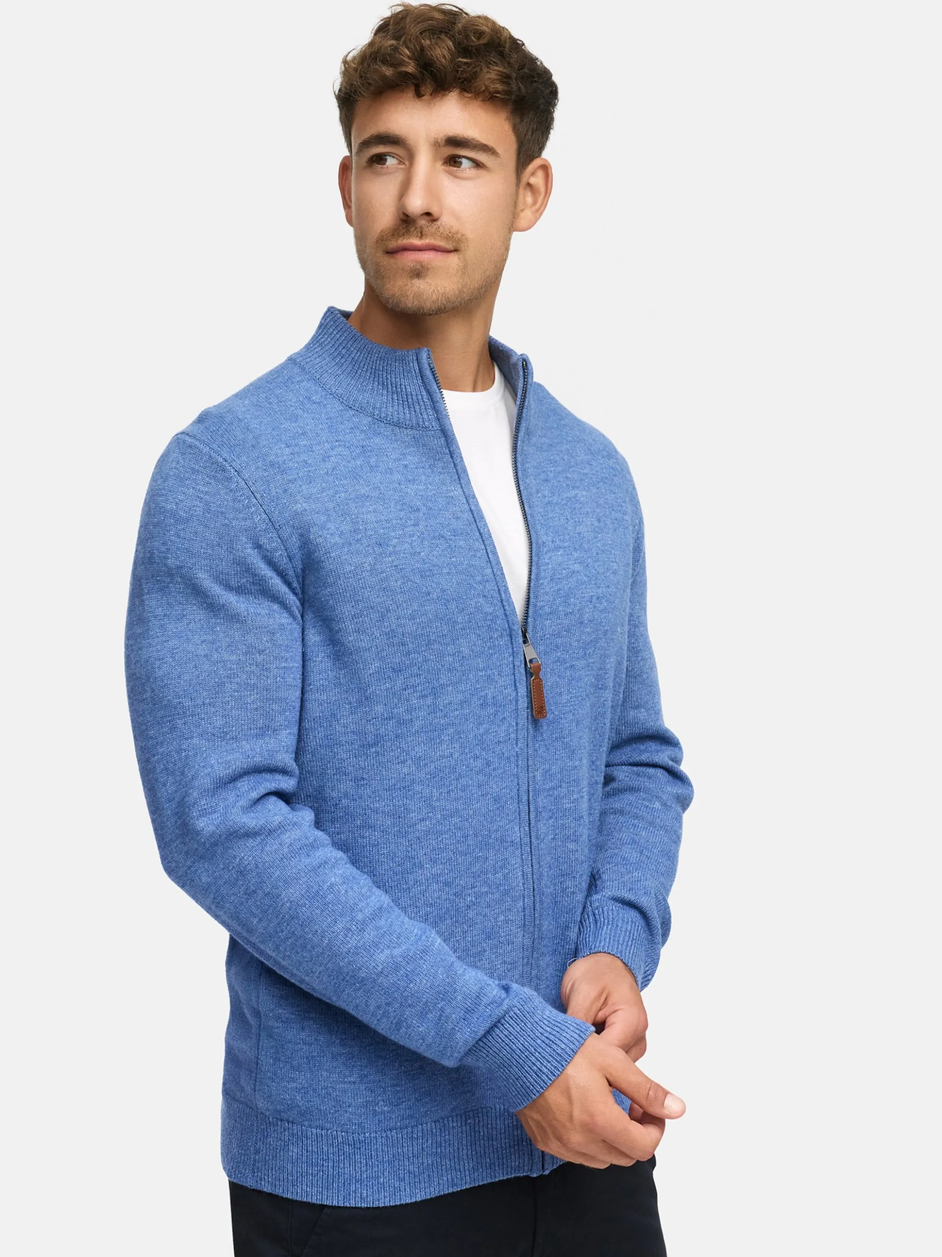 Indicode Herren Strickjacke - INMargous Cardigan in blau
