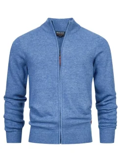 Indicode Herren Strickjacke - INMargous Cardigan in blau