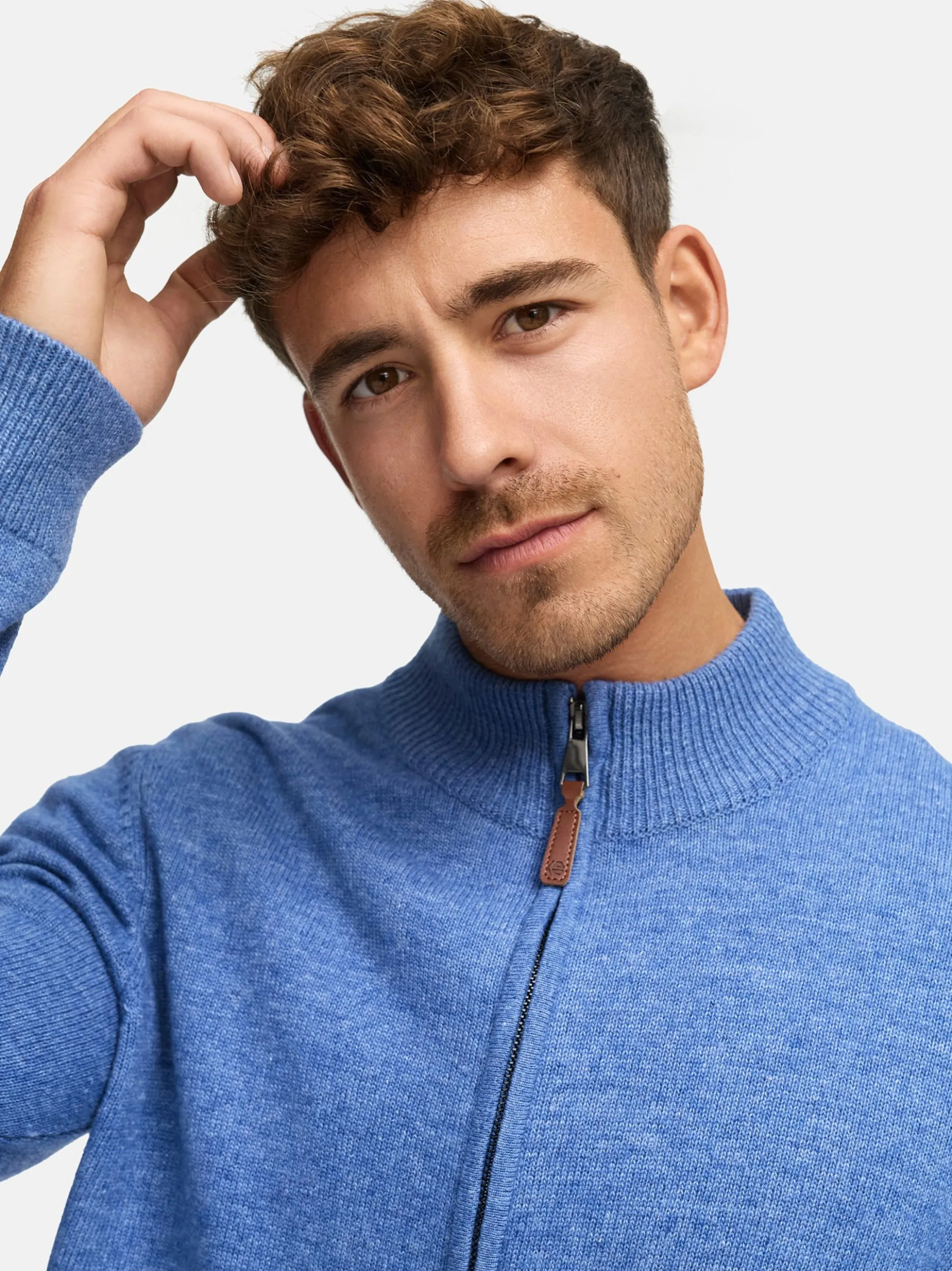 Indicode Herren Strickjacke - INMargous Cardigan in blau