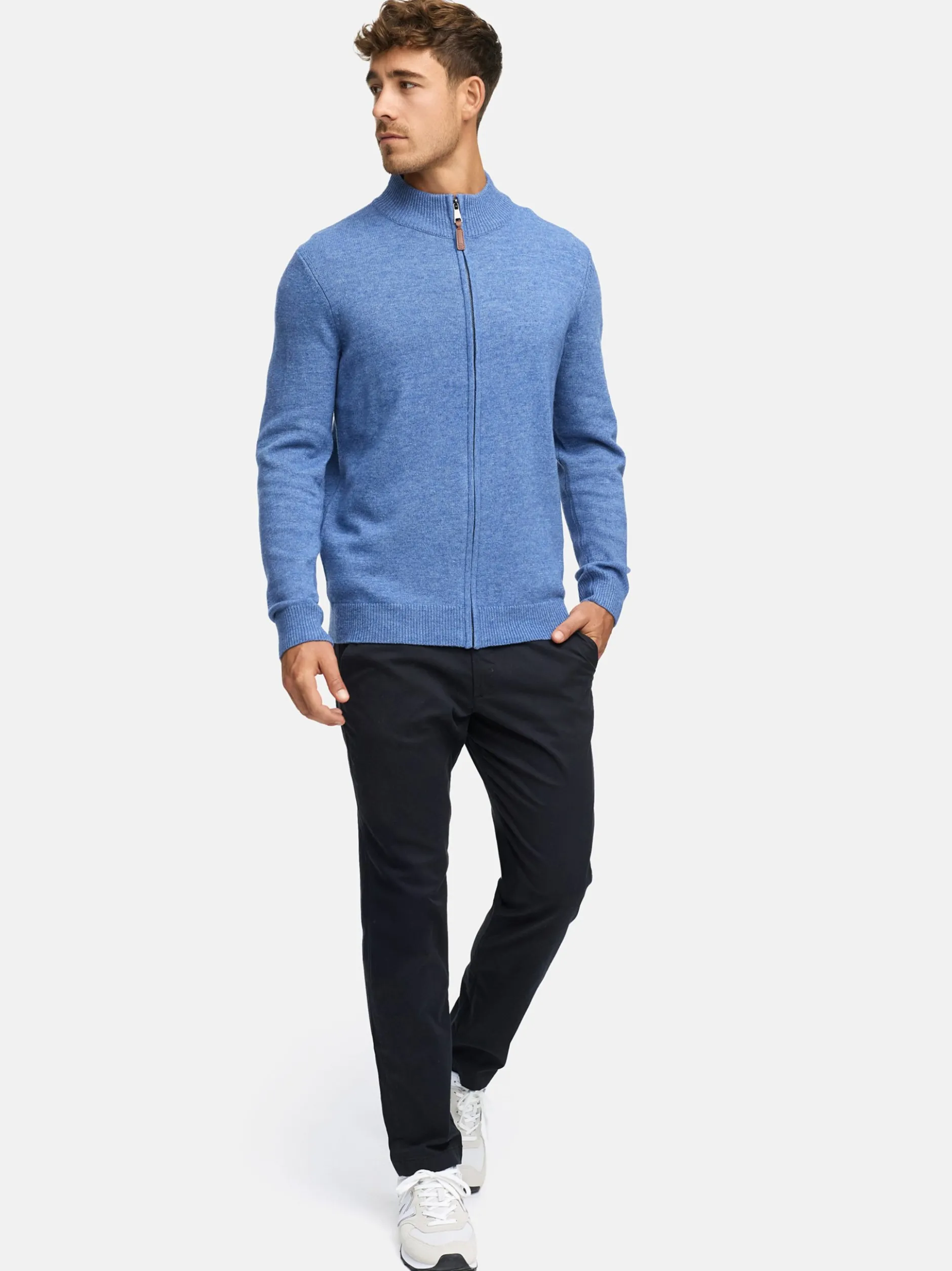 Indicode Herren Strickjacke - INMargous Cardigan in blau