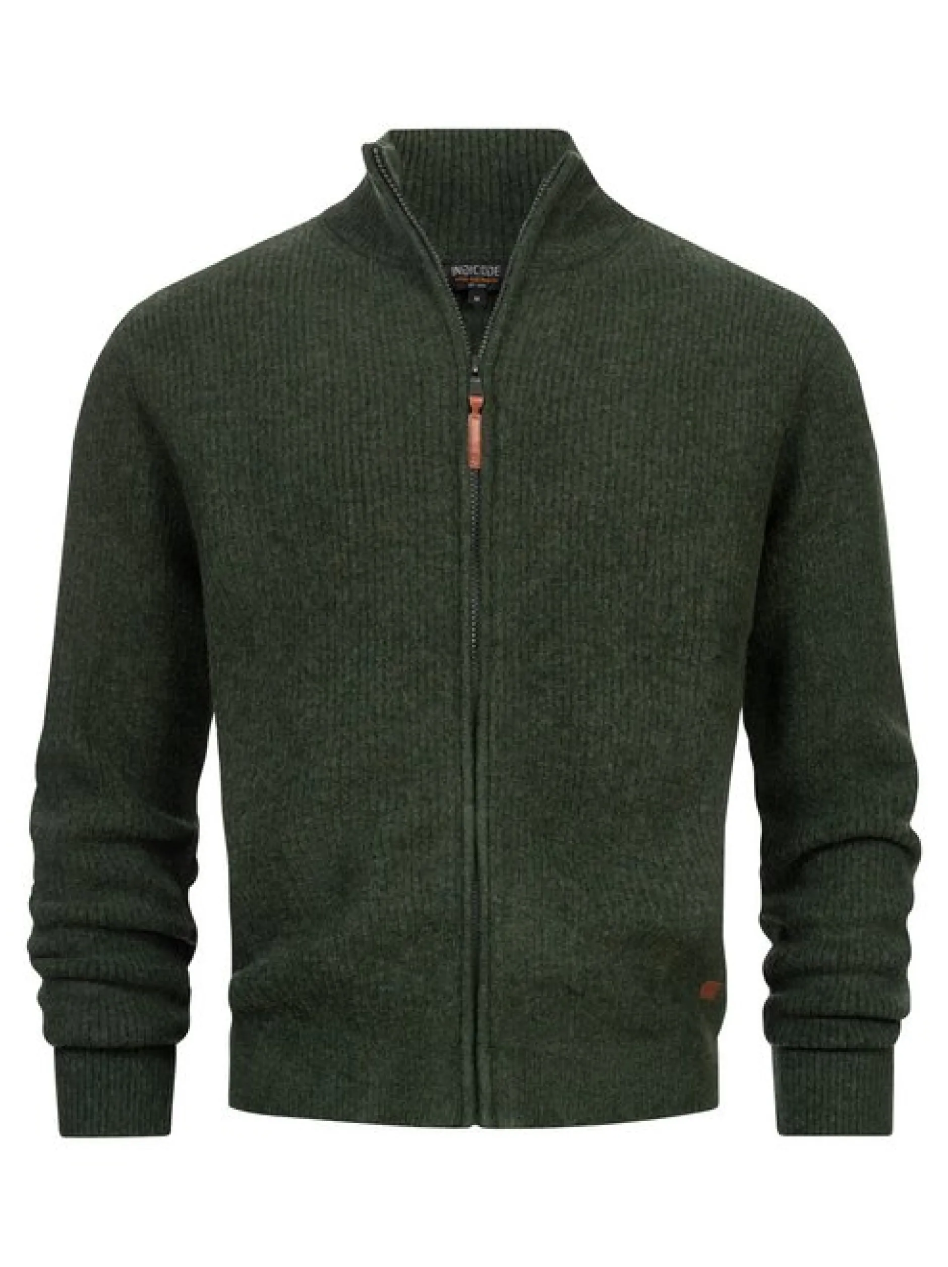 Indicode Herren Strickjacke - INPeace Cardigan in oliv grün