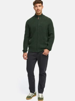 Indicode Herren Strickjacke - INPeace Cardigan in oliv grün