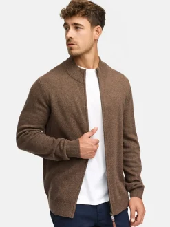Indicode Herren Strickjacke - INMargous Cardigan in braun