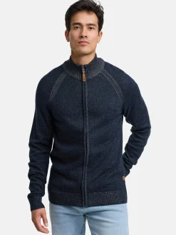 Indicode Herren Strickjacke - INMassum Cardigan in blau