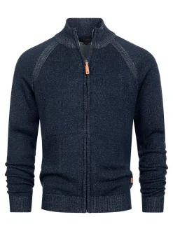 Indicode Herren Strickjacke - INMassum Cardigan in blau