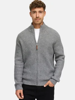Indicode Herren Strickjacke - INPeace Cardigan in grau