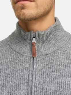 Indicode Herren Strickjacke - INPeace Cardigan in grau