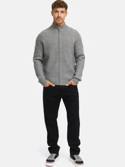 Indicode Herren Strickjacke - INPeace Cardigan in grau