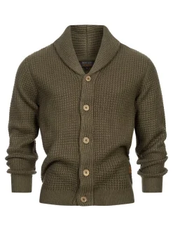 Indicode Herren Strickjacke - INBrandox in khaki