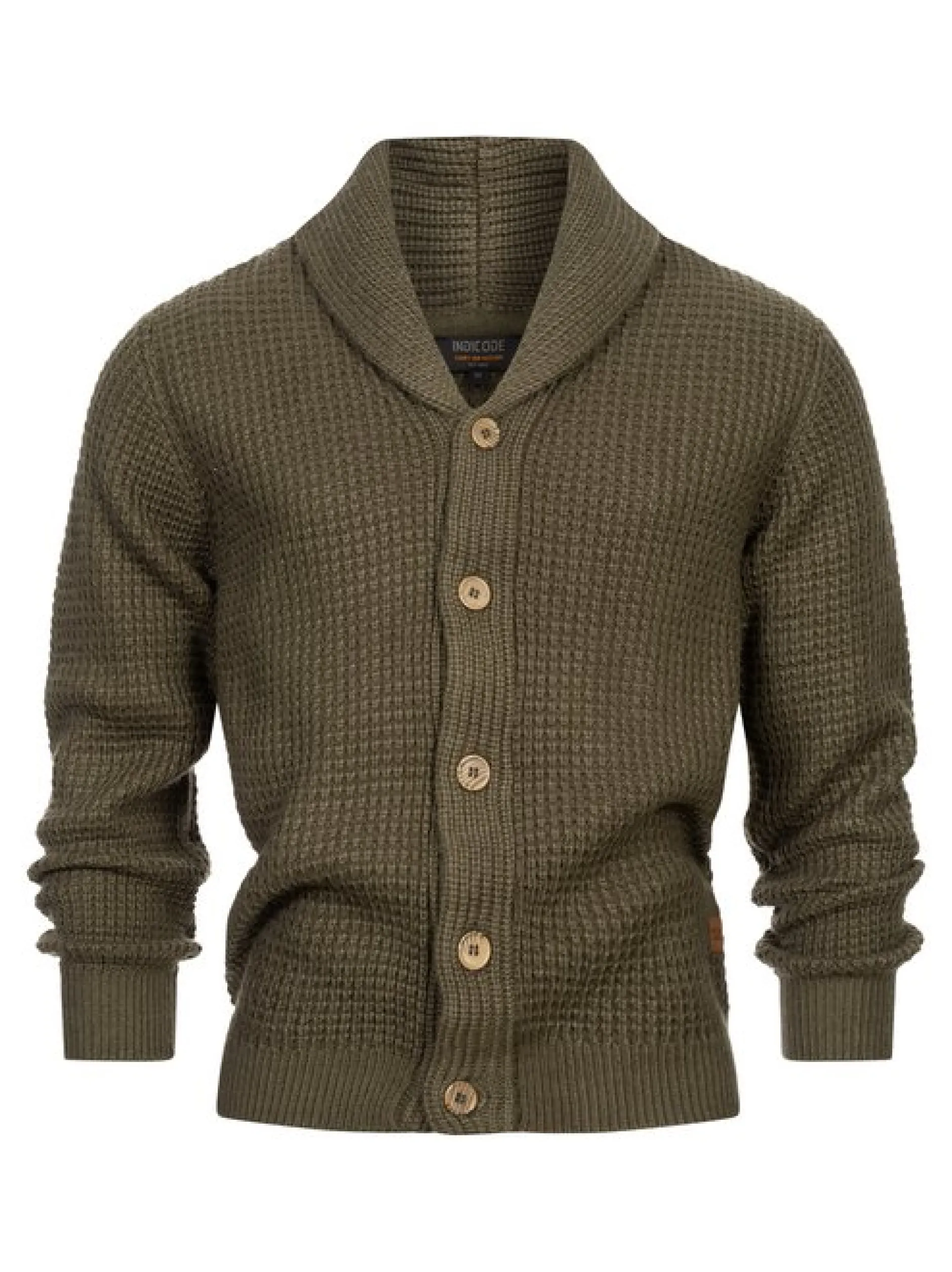 Indicode Herren Strickjacke - INBrandox in khaki