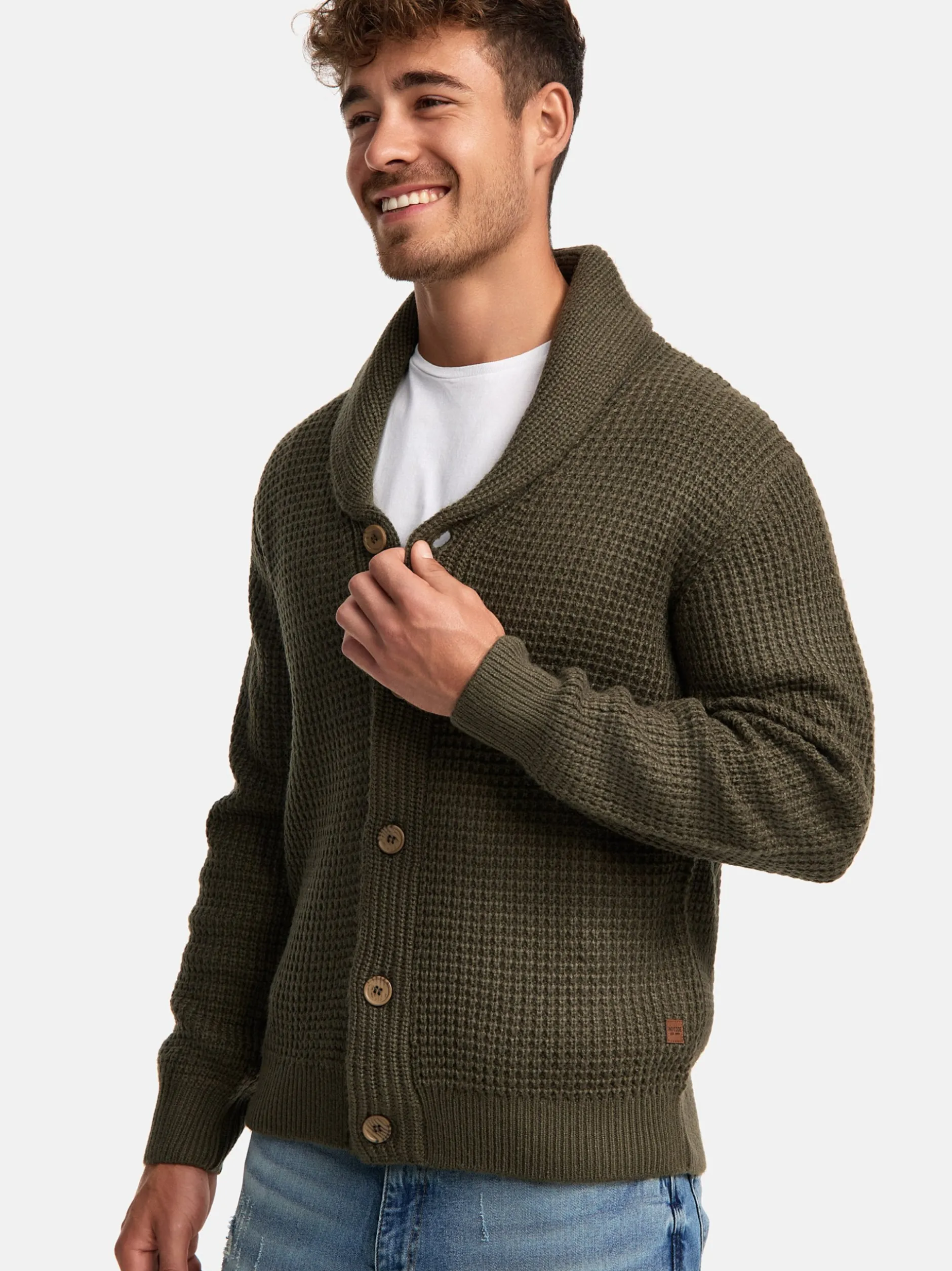 Indicode Herren Strickjacke - INBrandox in khaki