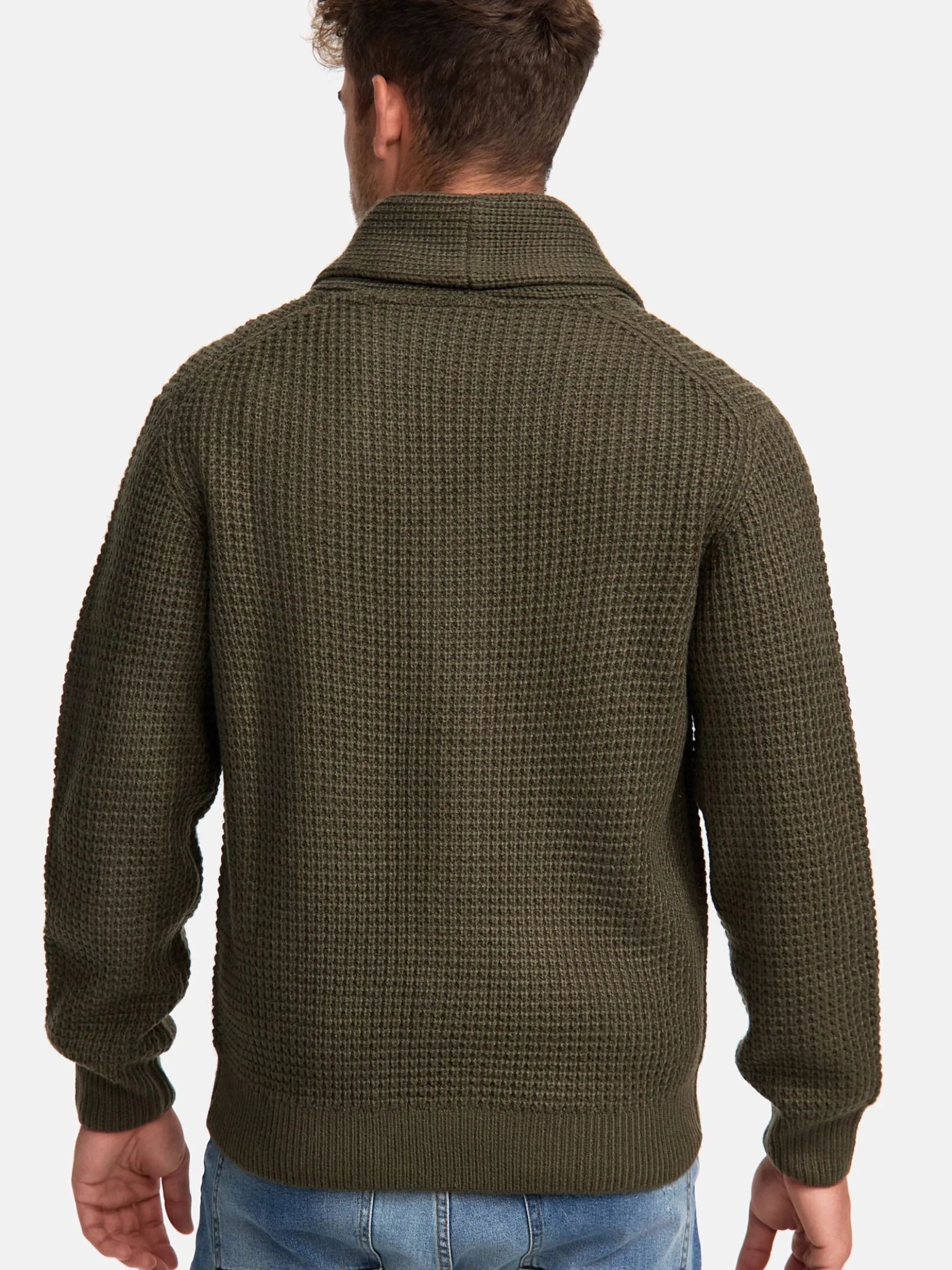 Indicode Herren Strickjacke - INBrandox in khaki