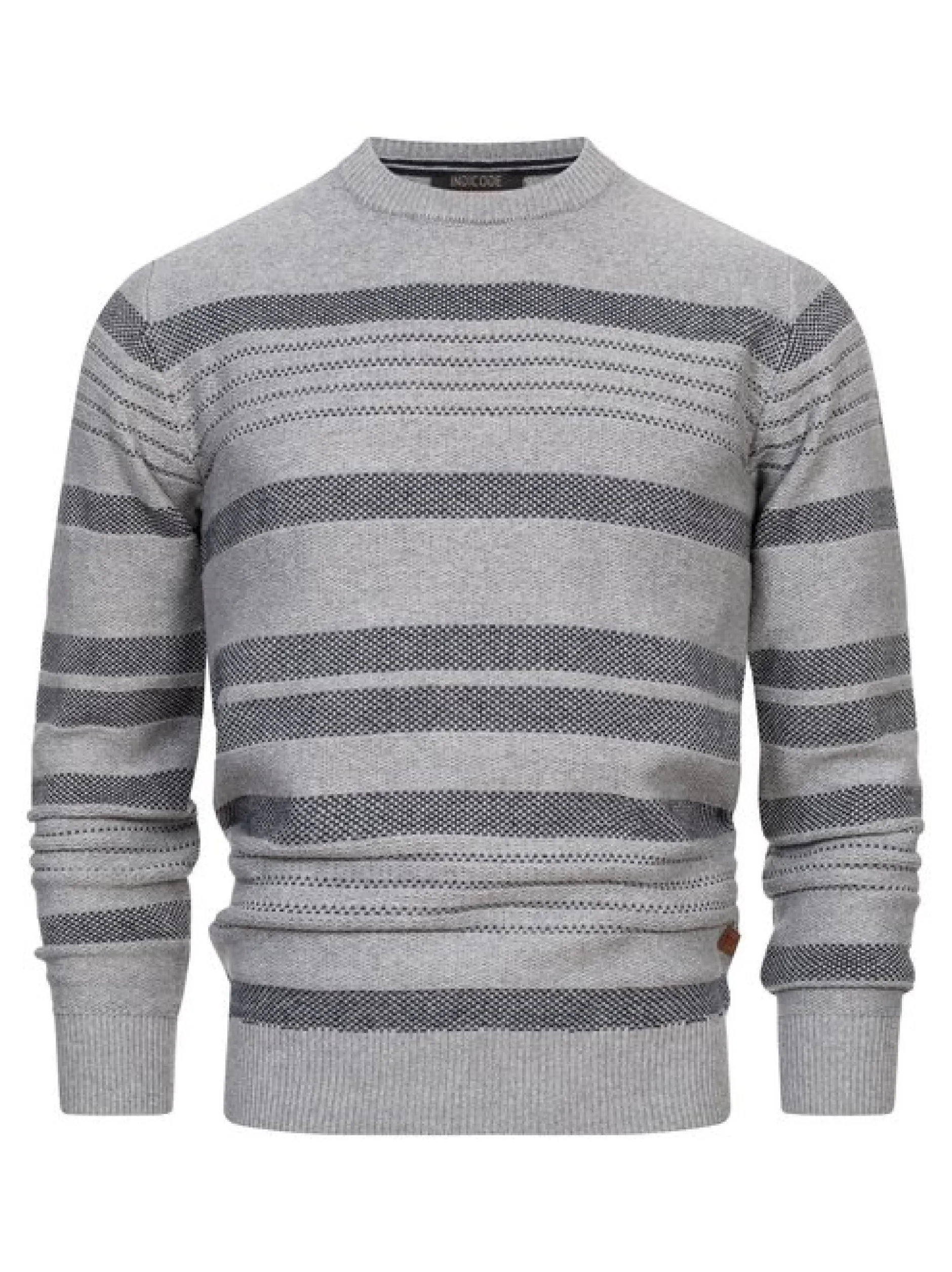 Indicode Herren Strickpullover - INScott in hellgrau