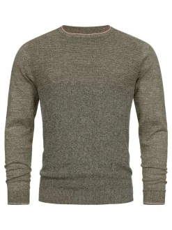 Indicode Herren Strickpullover - INReign in khaki