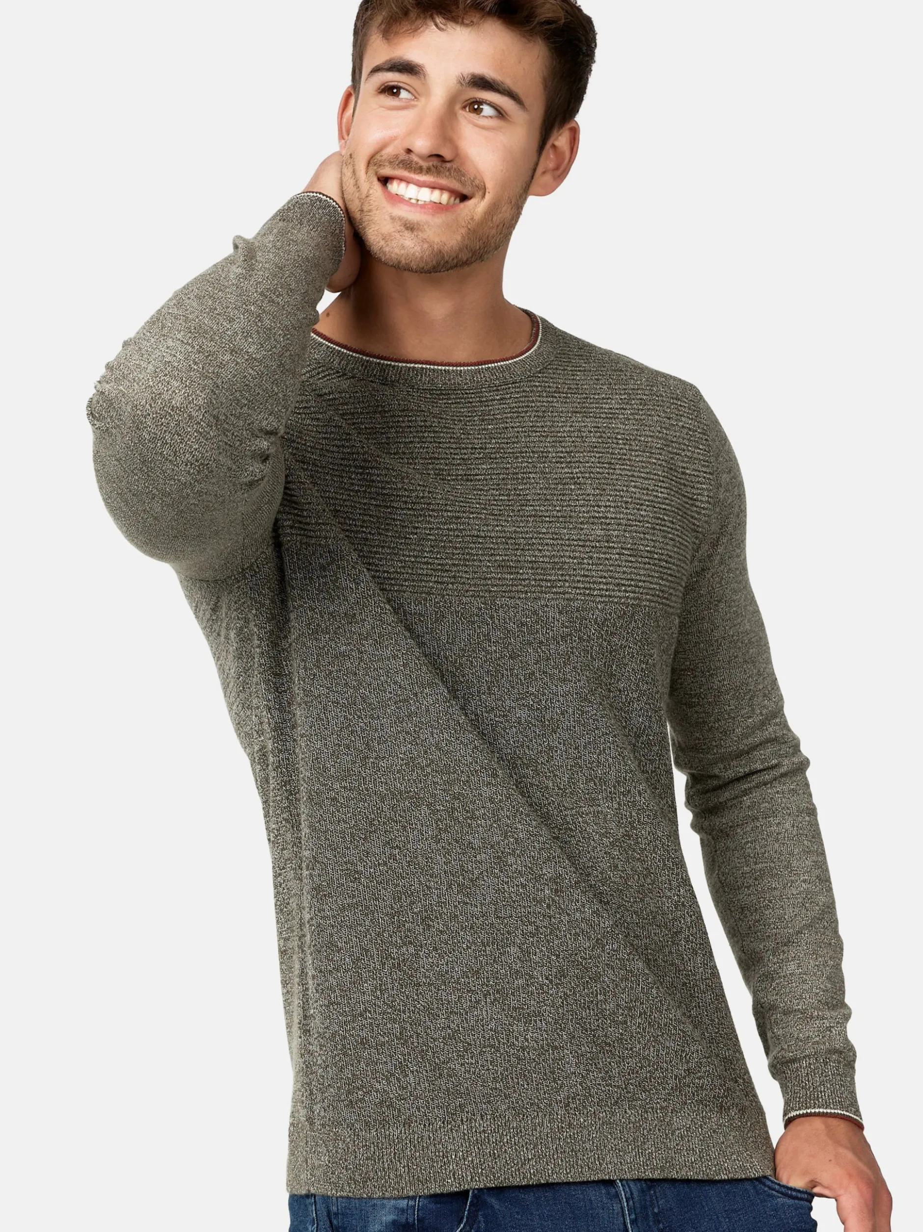 Indicode Herren Strickpullover - INReign in khaki