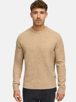 Indicode Herren Strickpullover - INTrax O-neck in beige