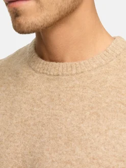 Indicode Herren Strickpullover - INTrax O-neck in beige