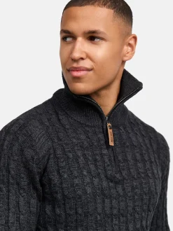 Indicode Herren Strickpullover - INHector in anthrazit