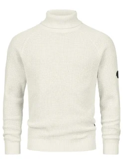 Indicode Herren Strickpullover - INHarlan in vanille weiß