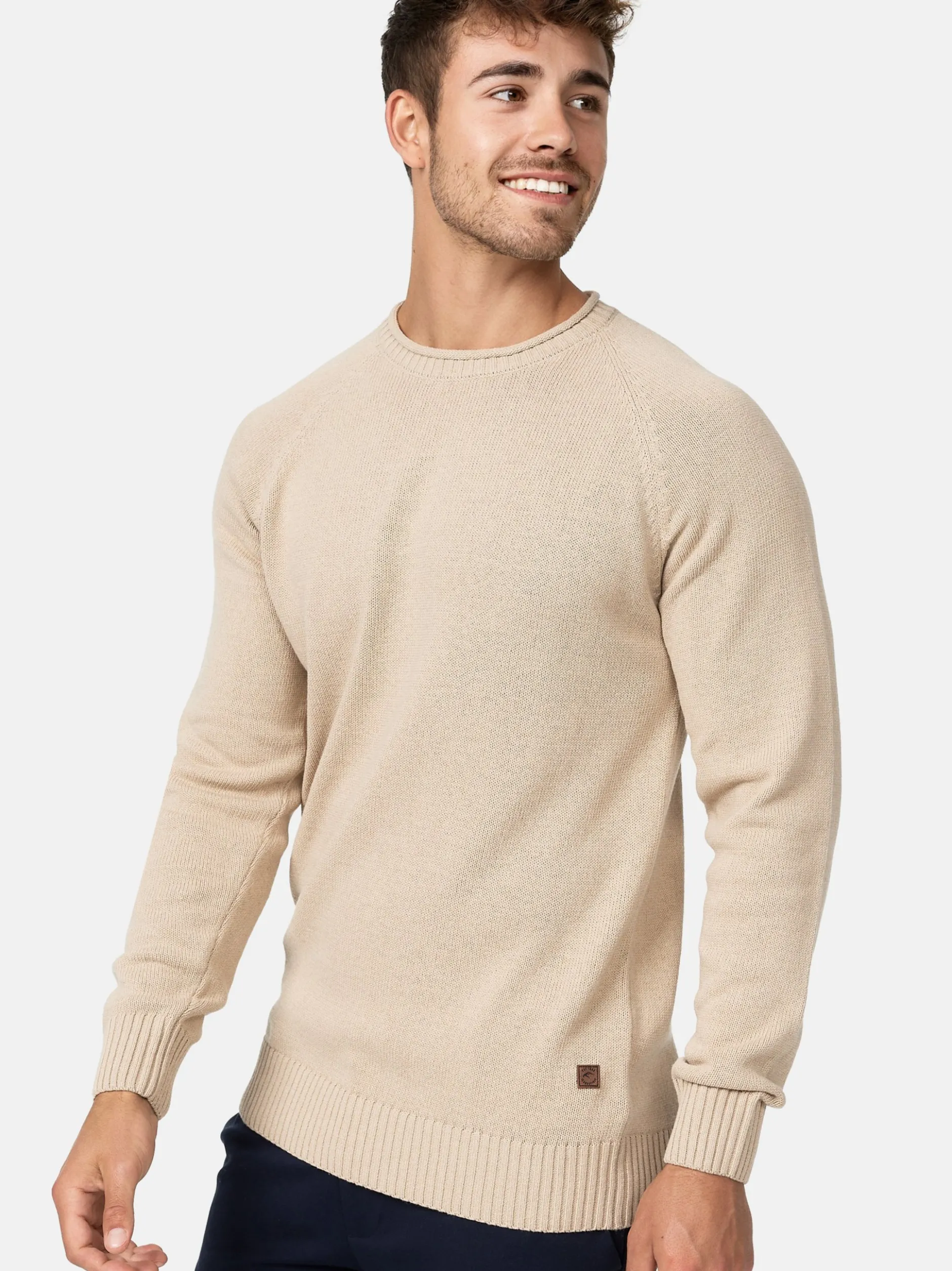 Indicode Herren Strickpullover - INMassum in beige