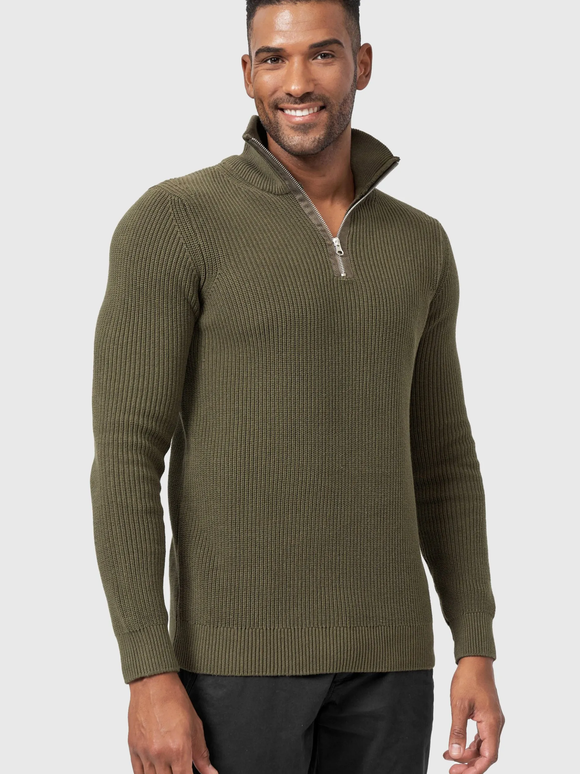 Indicode Herren Strickpullover - Mayer in khaki