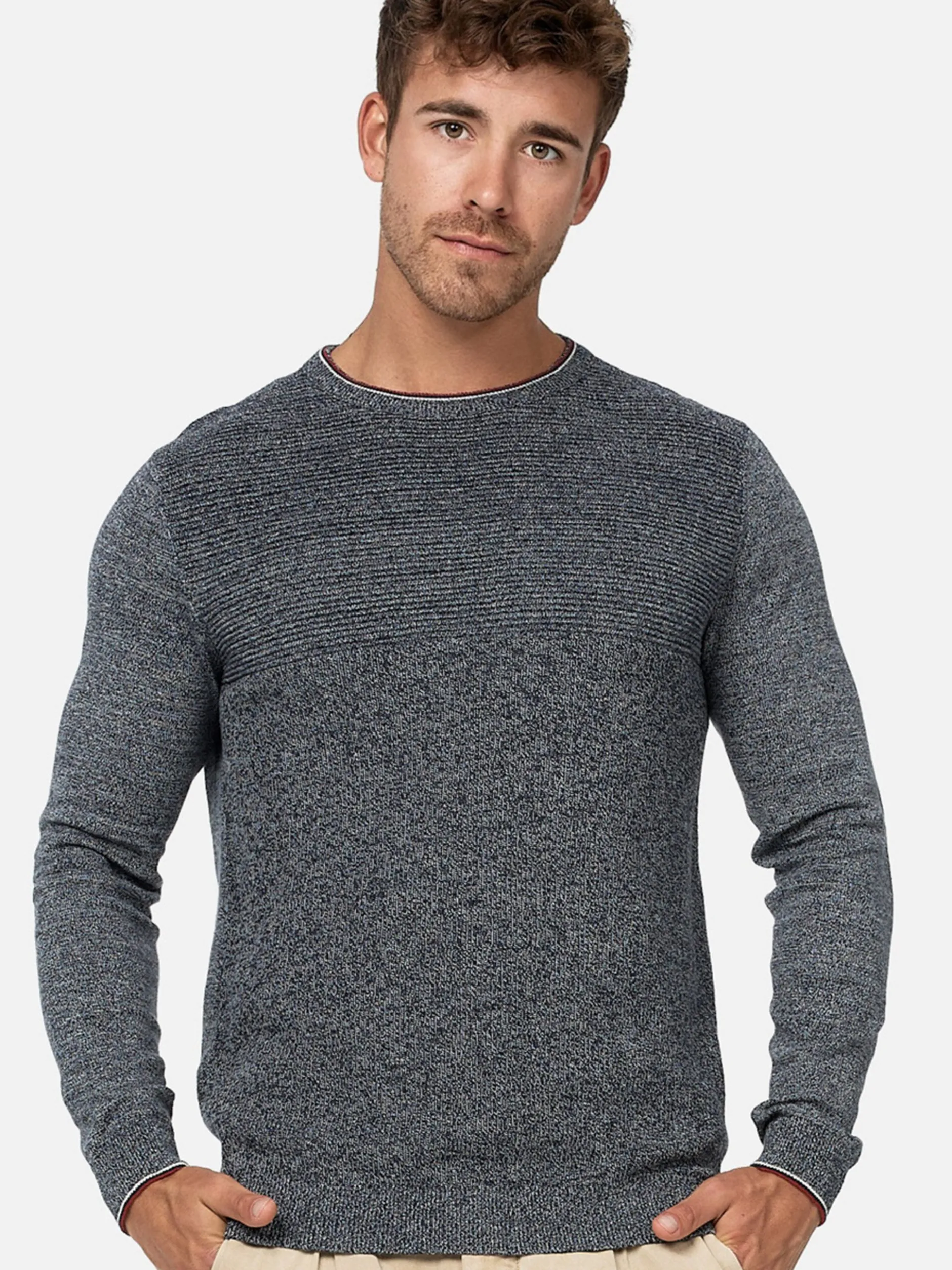 Indicode Herren Strickpullover - INReign in blau marine
